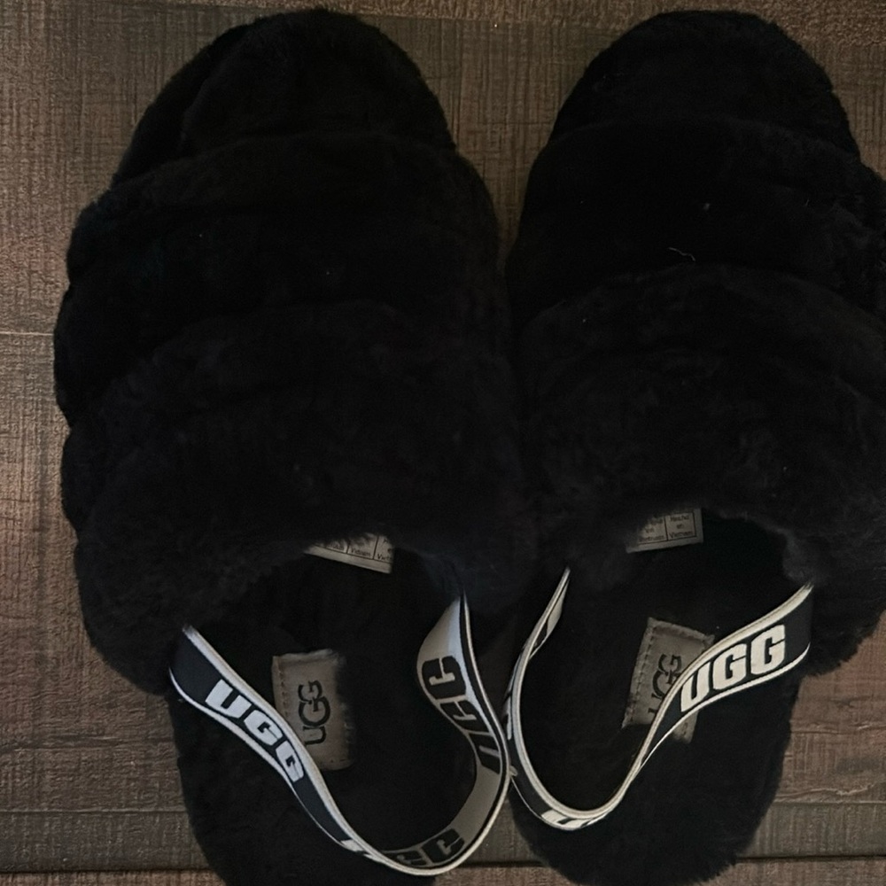 Black UGGS Slides